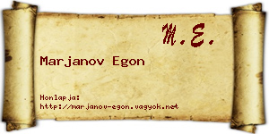 Marjanov Egon névjegykártya